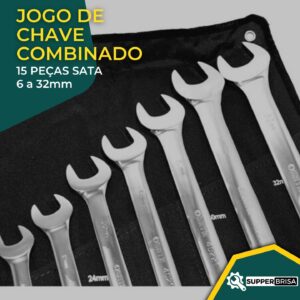 Jogo de Chave Combinado Sata 15 Peças (6 a 32mm)