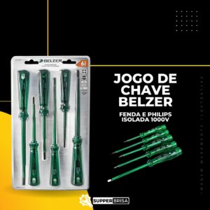 Jogo de Chave Belzer Fenda e Philips Isolada 1000V